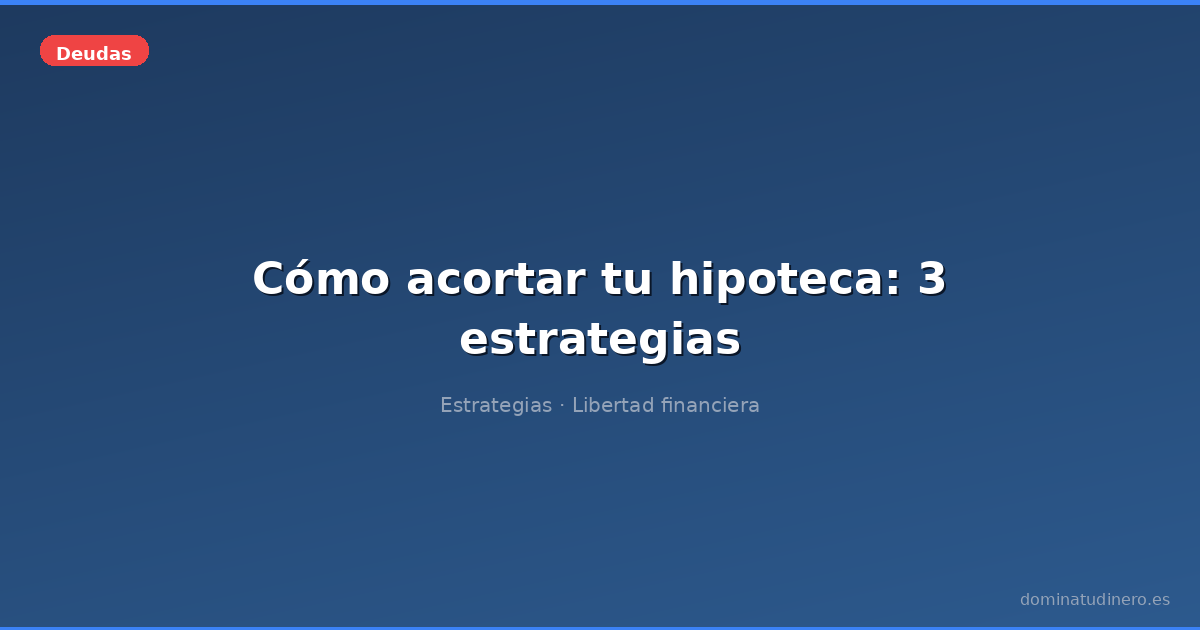 Cómo acortar tu hipoteca: 3 estrategias